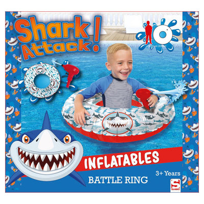 Sambro Hai -Angriffskampf Battle Ring Schwimmband mit Wasserpistole 85 cm