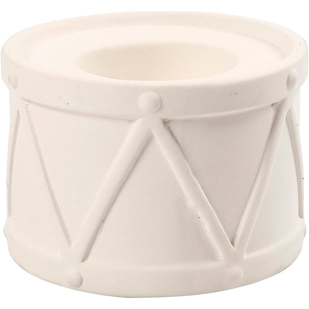 Creativ Company Kerzenständer, H: 6,6 cm, T 9,3 cm, Lochgröße 2,2 + 4 cm, weiß, 2 Stück 1 Box