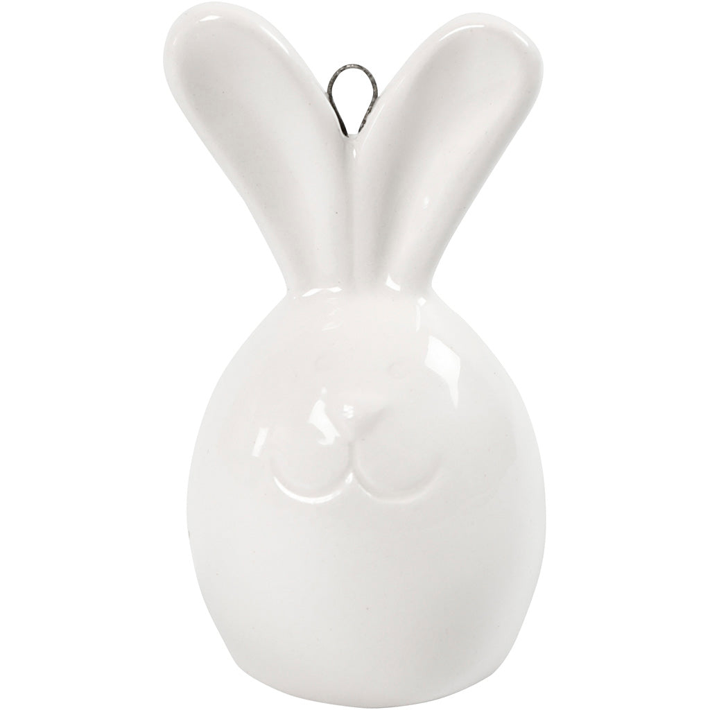 Creativ Company Hase, H: 6,7 cm, T 3,6 cm, weiß, 3 Stück 1 Box