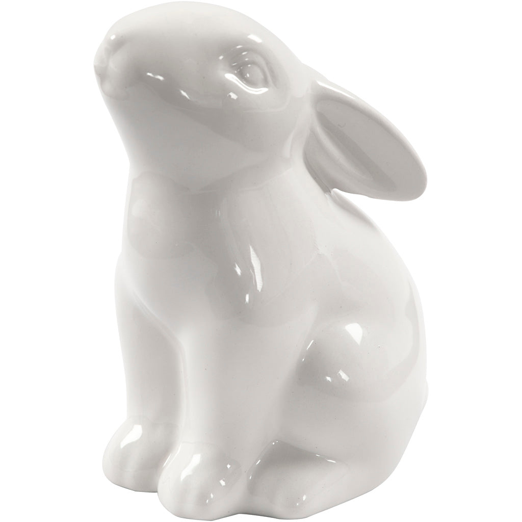 Creativ Company Hase, H: 9 cm, T 5,5 cm, weiß, 12 Stück 1 Box