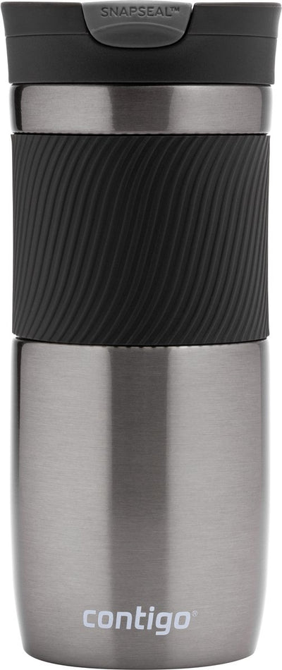 Contigo Byron Snapseal Thermosbecher – Gunmetal – Edelstahl-Isolierbecher, Kaffeebecher-to-go, auslaufsicher, hält bis zu 7 Stunden warm, spülmaschinenfest, BPA-freier Deckel, 470 ml