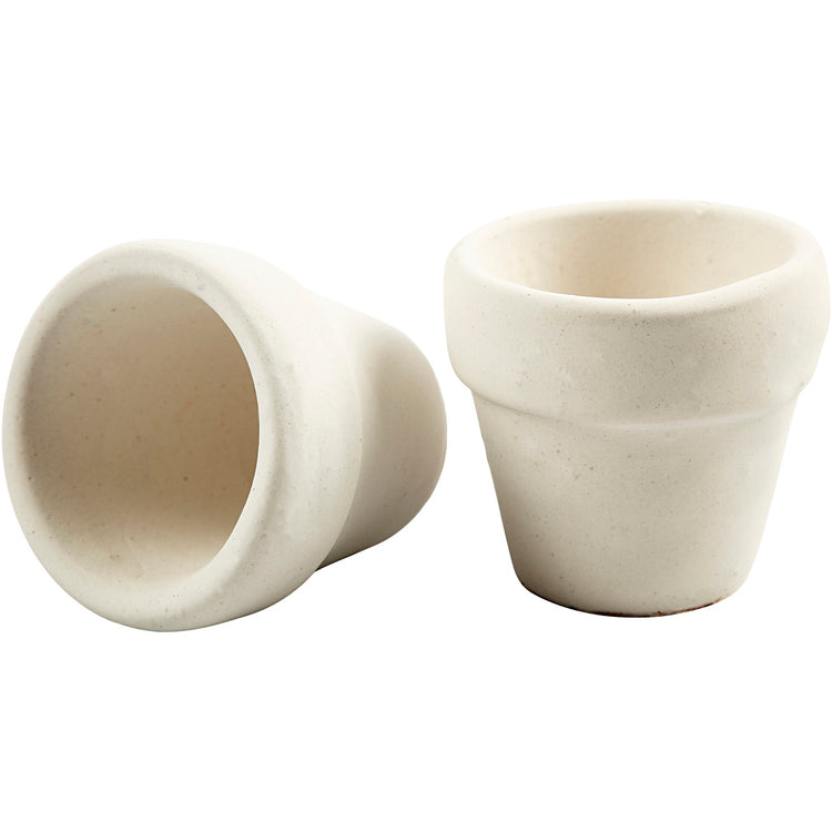 Creativ Company Blumentopf, H: 4,6 cm, T 5,2 cm, weiß, 6 Stück 1 Box