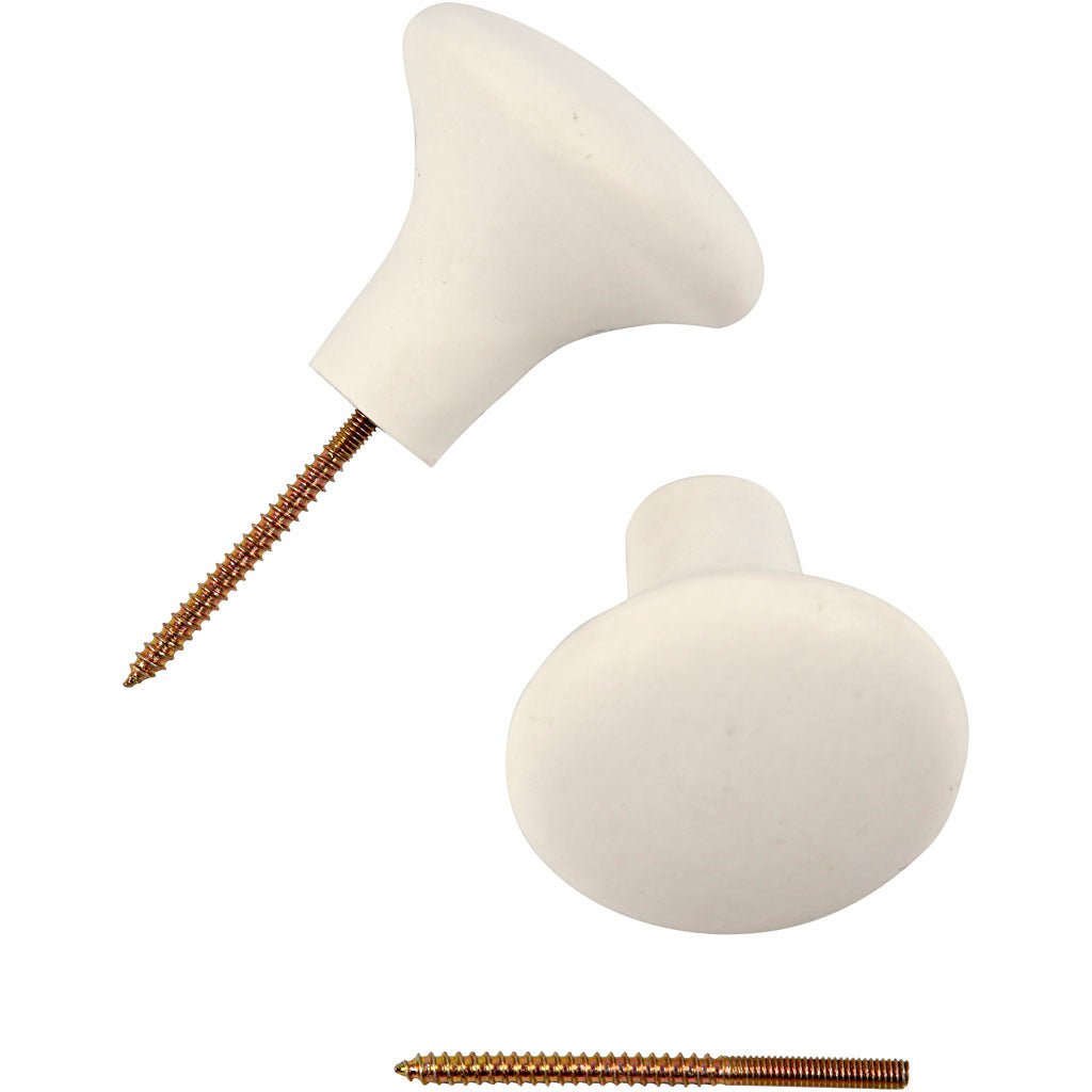 Creativ Company Haken, H: 5,1 cm, T 5,4 cm, weiß, 4 Stück 1 Box