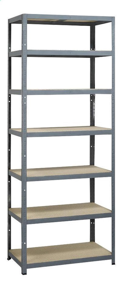 Avasco Lagerregal l stark – 222 cm hoch – 1400 kg Tragkraft – 200 kg Tragkraft pro Regal – Montage ohne Schrauben