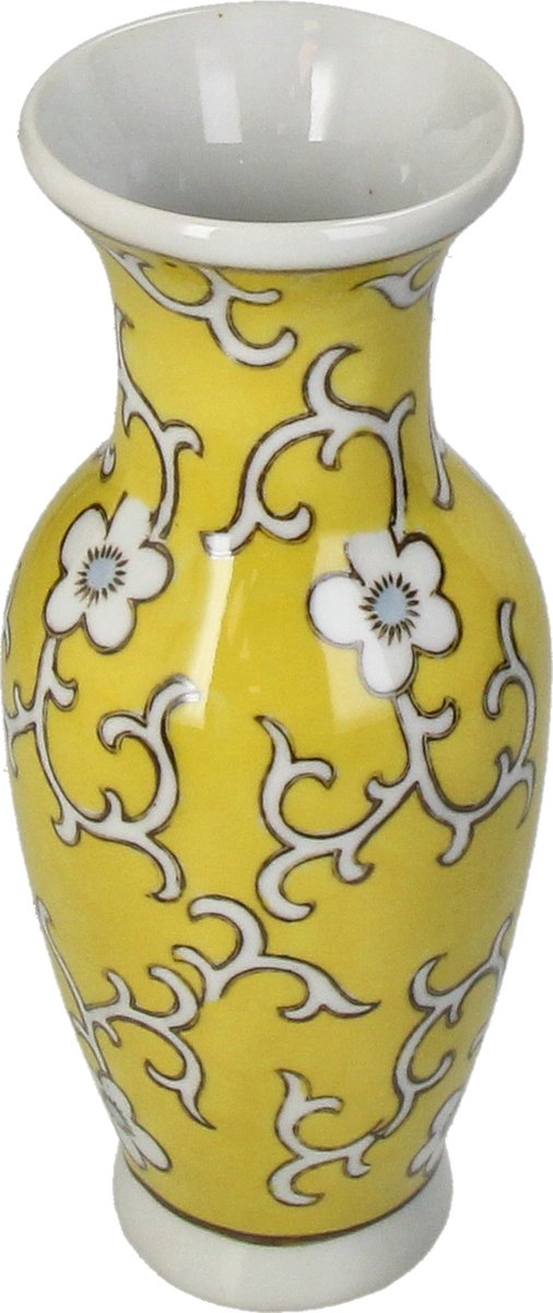 HD Collection Vase Porzellan gelb 8x8x18,5cm