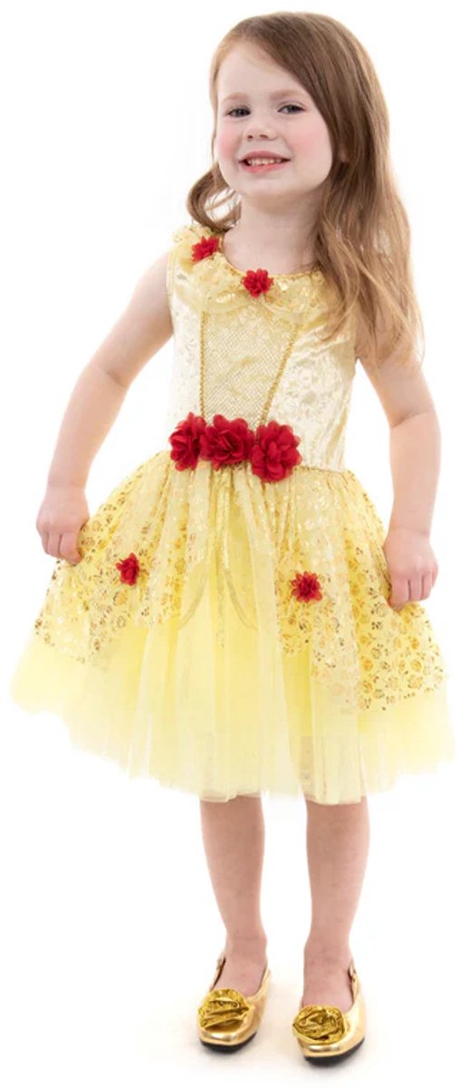 Kleine Abenteuer – gelbes Beauty-Partykleid – Größe L (110-122)