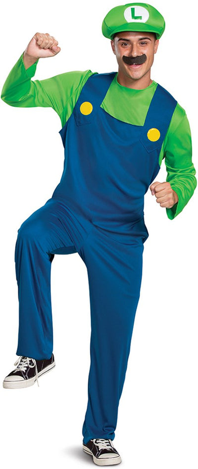 Disguise Nintendo Super Mario Brothers Luigi Classic Kostüm – XL – Blau Grün
