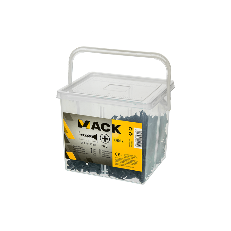 Mack 1020284 - Kasten-Gipskartonschrauben 3,5 x 25 mm 1000 Stück | 6 Stück