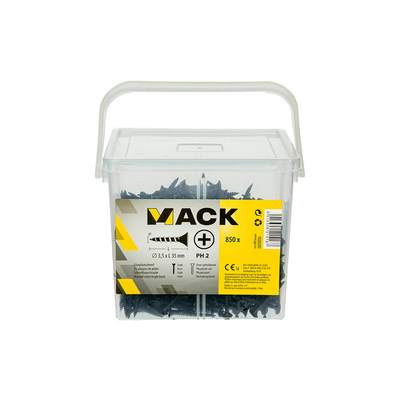 Mack 1020285 - Kasten-Gipskartonschrauben 3,5 x 35 mm 850 Stück | 6 Stück