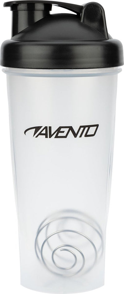 Avento Shakebecher - 0,6 Liter - transparent schwarz - 0,60 l - mit Sieb