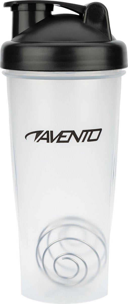 Avento Shakebecher - 0,6 Liter - transparent schwarz - 0,60 l - mit Sieb