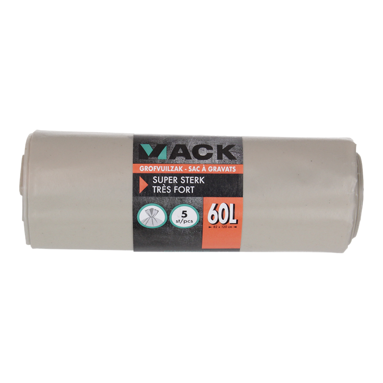 1054869 - Sperrmüllsack 60l, extra starkes transparentes LDPE, 5 Stück pro Rolle | 10 Stück