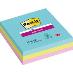 Notizzettel Post-it Super Sticky 101x101mm sortierte Packung 3 Stück 70 Blatt