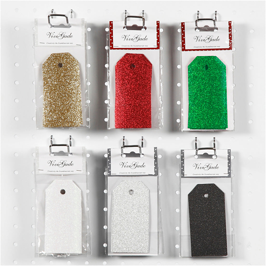 Vivi Gade Geschenkanhänger, Größe 5x10 cm, Glitzer, 300 g, 6x10 Box 1 Box