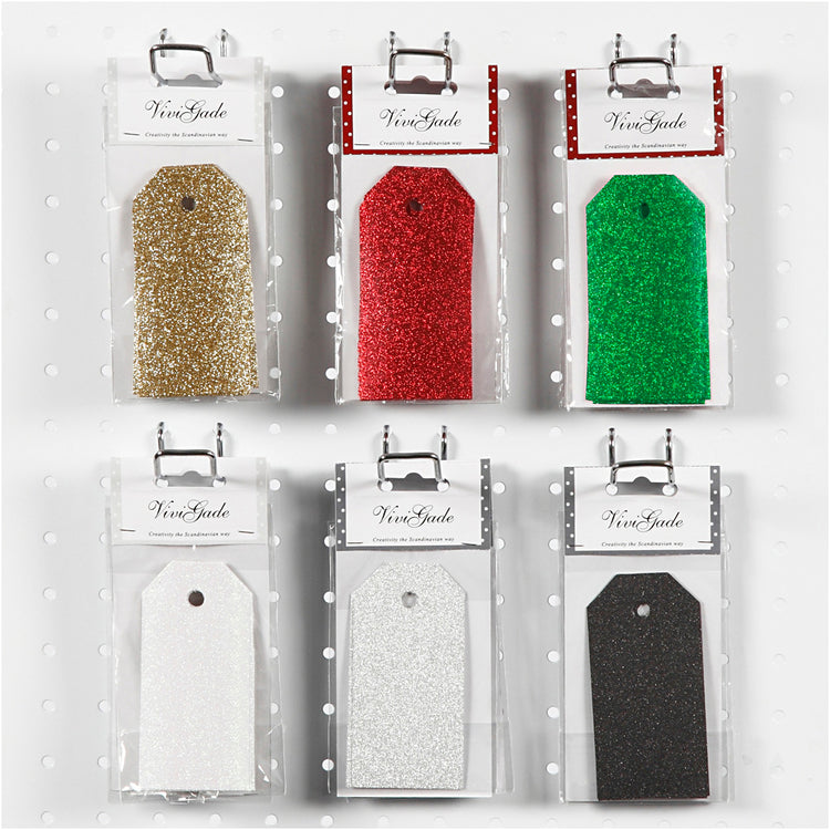 Vivi Gade Geschenkanhänger, Größe 5x10 cm, Glitzer, 300 g, 6x10 Box 1 Box