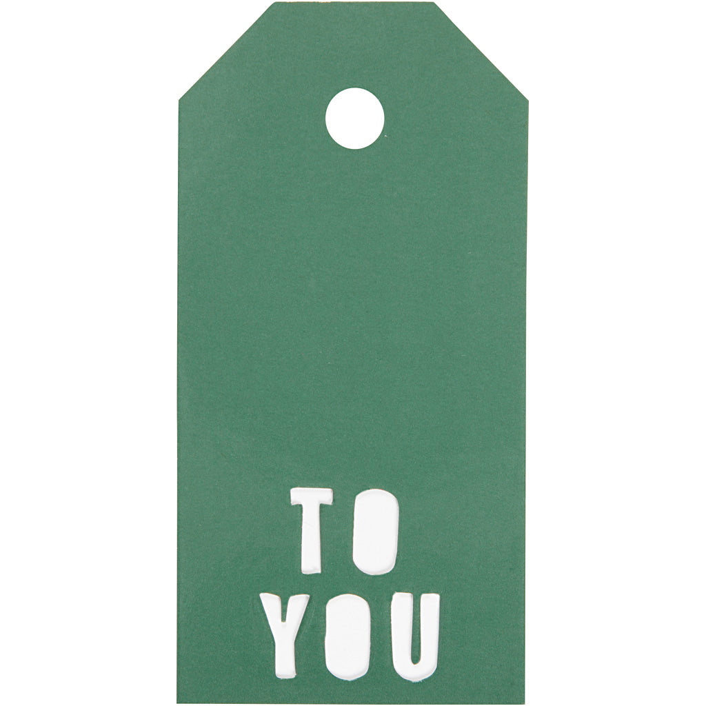 Vivi Gade Geschenkanhänger, „To You“, Größe 5x10 cm, 300 g, grün, 15 Stück 1 Box