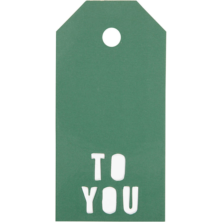 Vivi Gade Geschenkanhänger, „To You“, Größe 5x10 cm, 300 g, grün, 15 Stück 1 Box