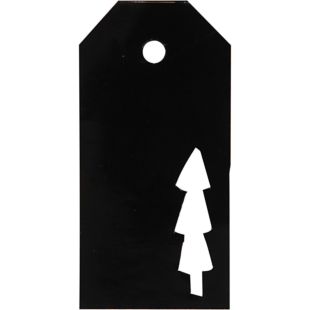 Vivi Gade Geschenkanhänger, Größe 5x10 cm, 300 g, schwarz, 15 Stück 1 Box