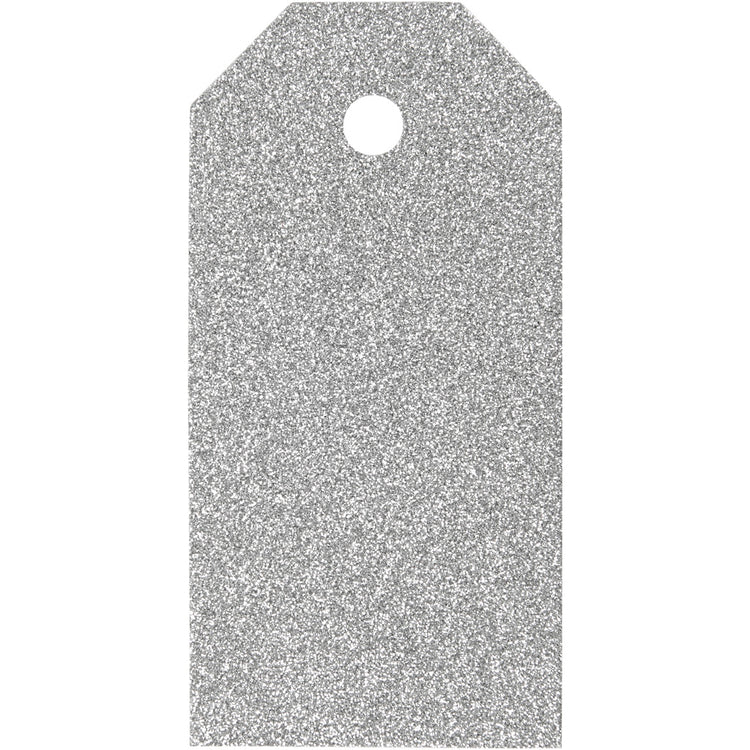 Vivi Gade Geschenkanhänger, Größe 5x10 cm, Glitzer, 300 g, Silber, 15 Stück 1 Box