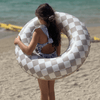 Checkmatt beige Schwimmband Ø 90 cm