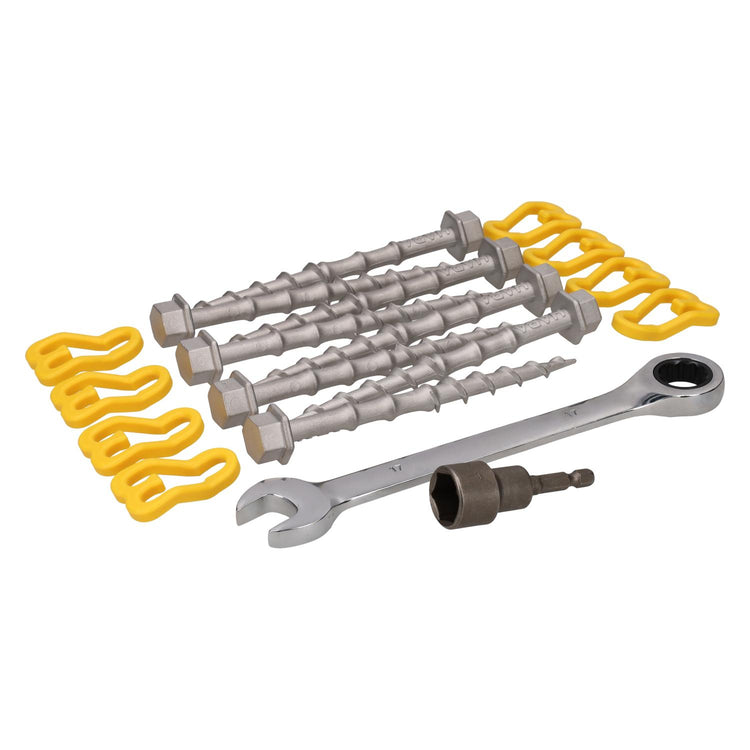 Alu-Camp Komplettset Schraubheringe 15cm (8er-Set) - inklusive Adapterstück und Schraubenschlüssel
