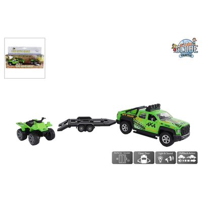 Kids Globe Surface Vehicle mit Anhänger und Quad -Licht und Schall