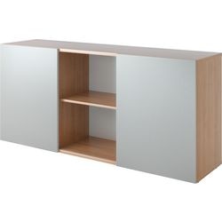 Bach Schiebetürschrank Hammerer 2FH Silber, Walnuss