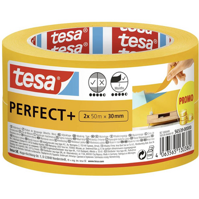 Tesa 1070948 – Abdeckband Perfect + 2 x 50 m x 30 mm Aktion | 6 Stück