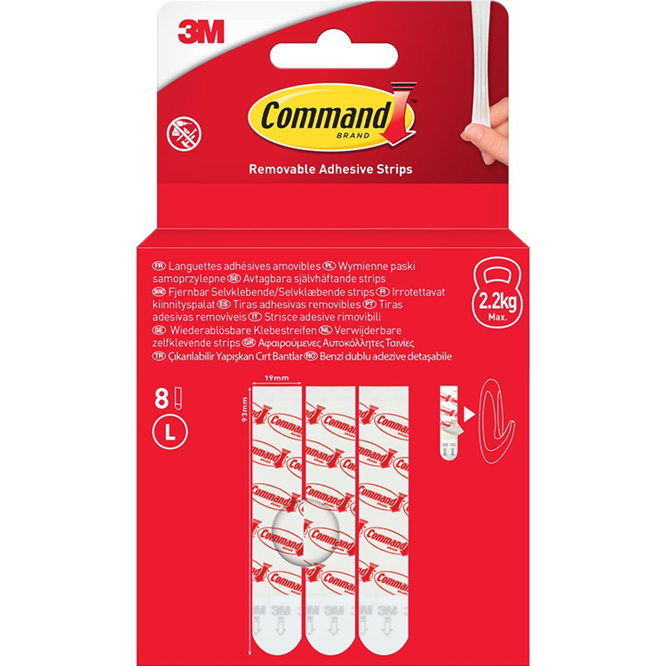 3m 1075975 - Command Klebestreifen l 8 Stück ablösbar | 11 Stück