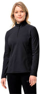Jacke Wolfskin Taunus Fleece mit halbem Reißverschluss schwarz M Frau