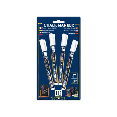Quantore Kreidemarker rund weiß 1-2mm, 4 Stk