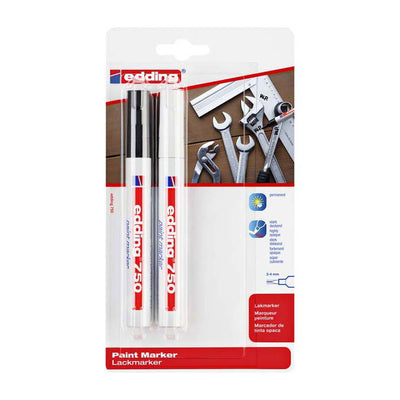 Quantore Filz -Tip Edding Lakmarker Weiß und Schwarz