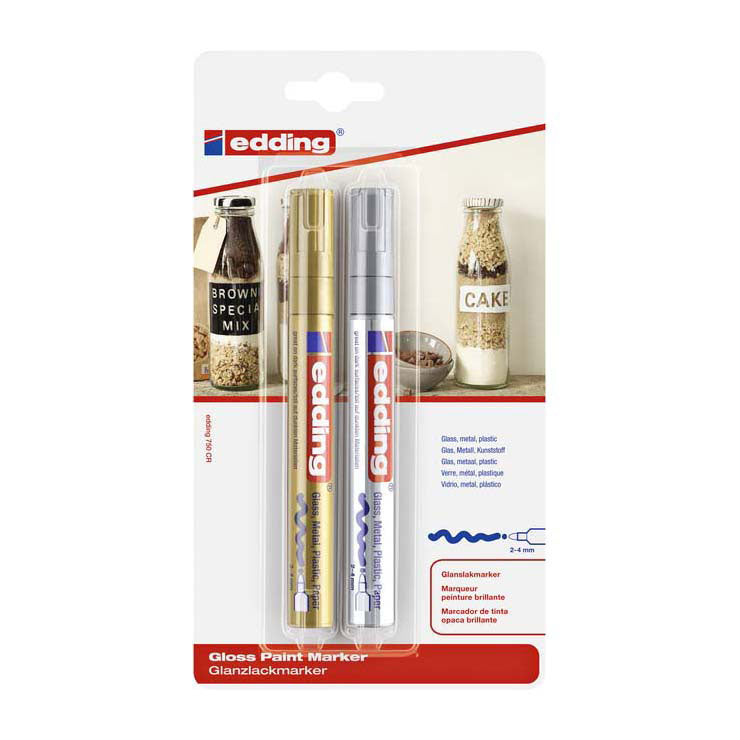 Quantore Filz -Tip EDDDing Lack Marker Gold und Silber