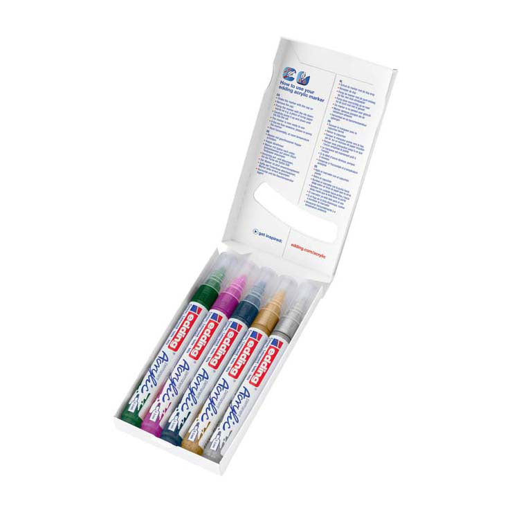 Quantore Acrylmarker Edding Metallic, 5 PCs.