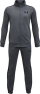 Under Armour UA Rival Knit Track Suit – grauer Jungen-Trainingsanzug – Pechgrau – Schwarz