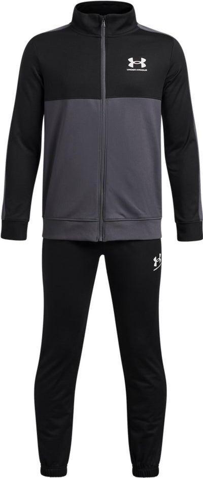 Under Armour UA Rival CB Knit Track Suit-BLK Jungen-Trainingsanzug – Schwarz – Castle Rock – Weiß