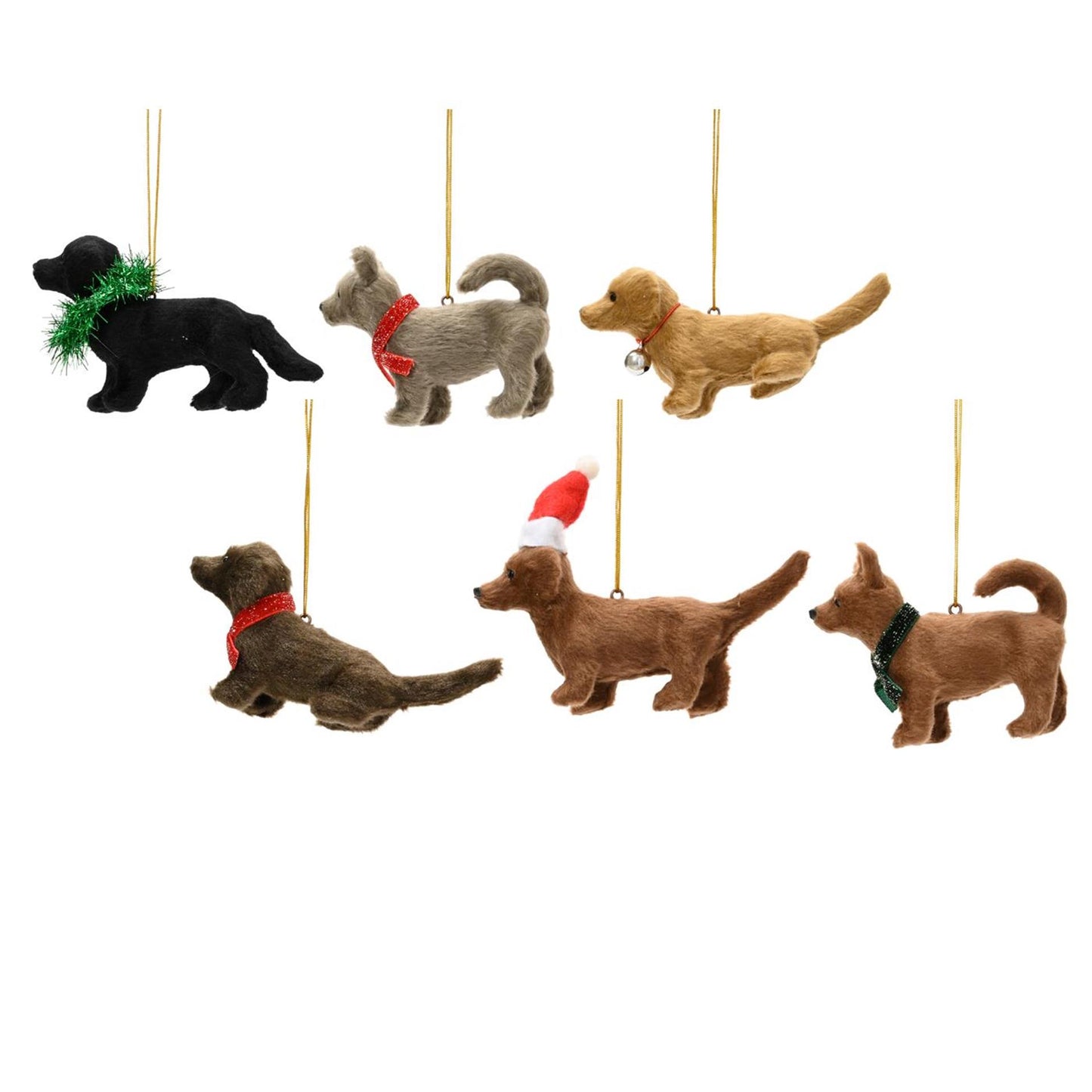 Decoris Weihnachtsanhänger Hund 11,5x3,5x6cm Kunststoff 6-fach sortiert