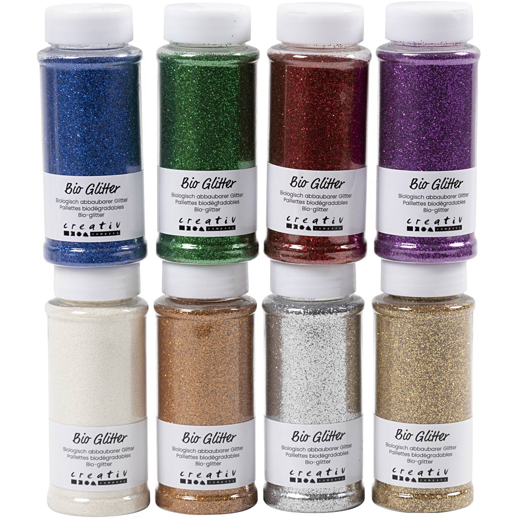Creativ Company Bio Sparkles, verschiedene Farben, 8x140 ml 1 Box