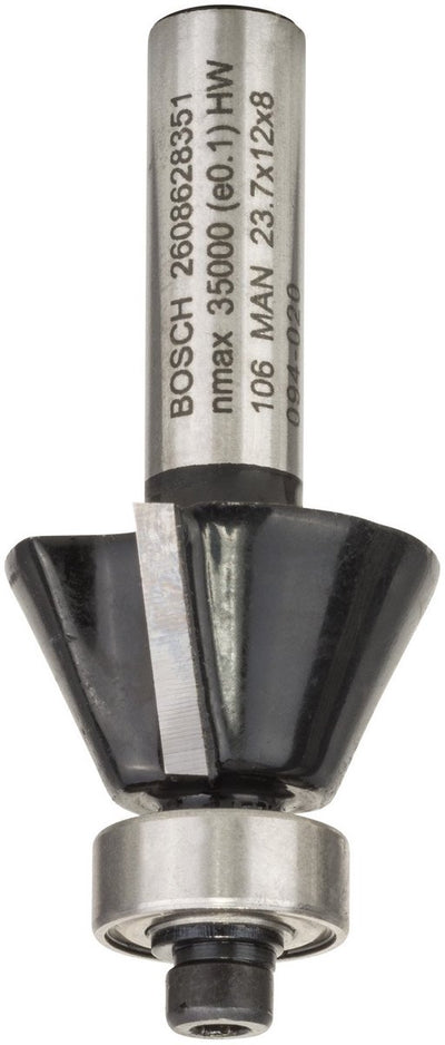 Bosch - Fasenkantenfräsen 8 mm, D1 23,7 mm, B 5,5 mm, L 12 mm, G 54 mm, 25°