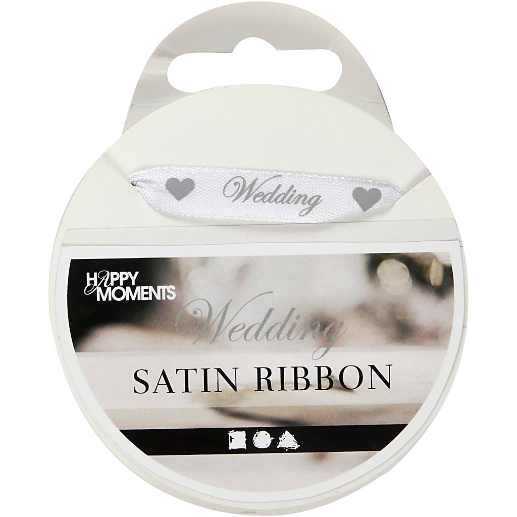 Creativ Company Satinband, B: 10 mm, weiß, 8 m 1 Rolle