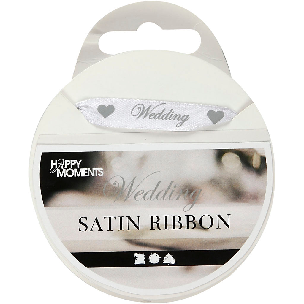 Creativ Company Satinband, B: 10 mm, weiß, 8 m 1 Rolle