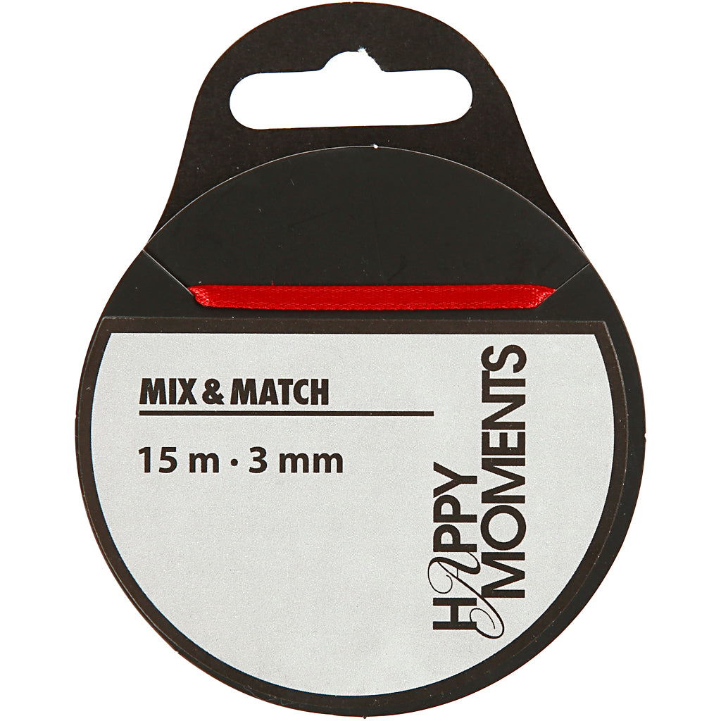 Kreativfirma Satin Ribbon Rot, 15m