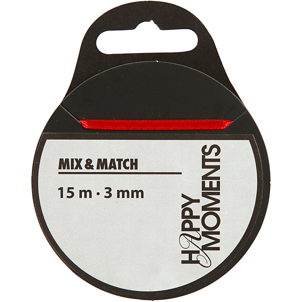 Kreativfirma Satin Ribbon Rot, 15m