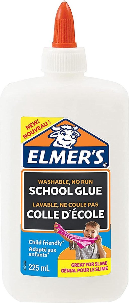 Elmer's weißer PVA-Kleber | 225ml | waschbar und kinderfreundlich | Ideal zum Herstellen von Schleim und zum Basteln