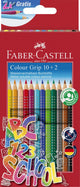 Faber-Castell Buntstifte – mit Griff – Set 10+2 Stück – fc-201585