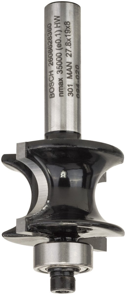 Bosch - Halbhohlprofilfräser 8 mm, R1 6 mm, L 19 mm, G 63 mm