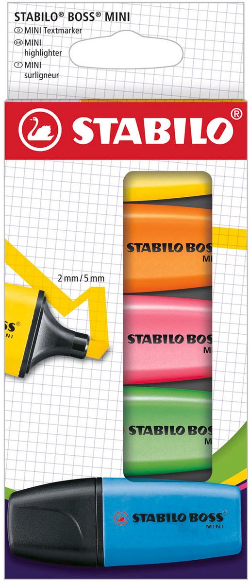 Stabilo Boss Mini-Textmarker - 5 Stk.