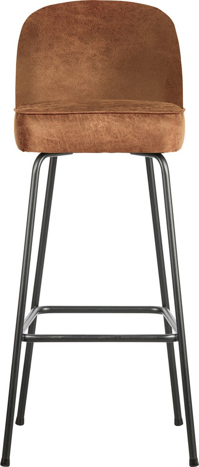 Woood Vogue Barstuhl 80 cm – recyceltes Leder – Cognac – 103 x 50 x 55