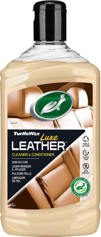 Turtle Wax GL Luxusleder – reinigt und schützt Lederinnenräume – stellt die natürliche Geschmeidigkeit wieder her – verhindert Farbverblassen, Austrocknung und Rissbildung des Leders – pH-Wert ausgeglichen – 500 ml