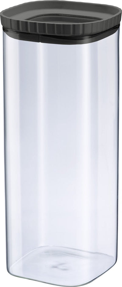 Westmark Glasdose mit Silikondeckel – praktische Vorratsdose mit Deckel, ideal zum Aufbewahren von Nudeln, Gewürzen, Tee, Süßigkeiten, uvm., quadratisch, stapelbar – 2.230 ml